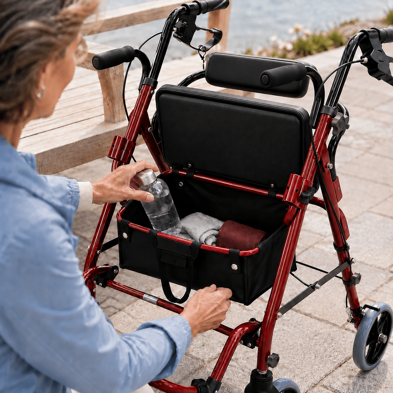 Carry Your Essentials: Rollator Walkers with Storage Bags - deeptita