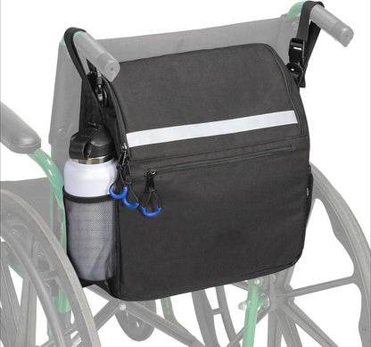 DEEPTITA Wheelchair Bags, Wheelchair Backpack with Cup Holder, Wheelchair Bags to Hang on Back, Electric Wheelchair Accessories, Large Storage Bag for Walker Rollator