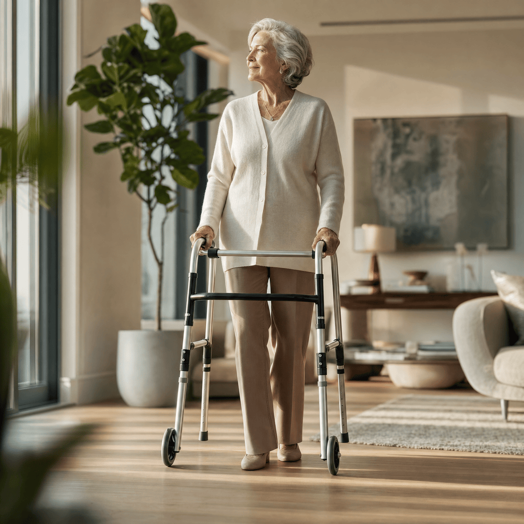 DeepTita Folding Front Wheel Walker, Home Travel, 5" Wheels, 350lb for modern home mobility, recovery, and everyday confidence