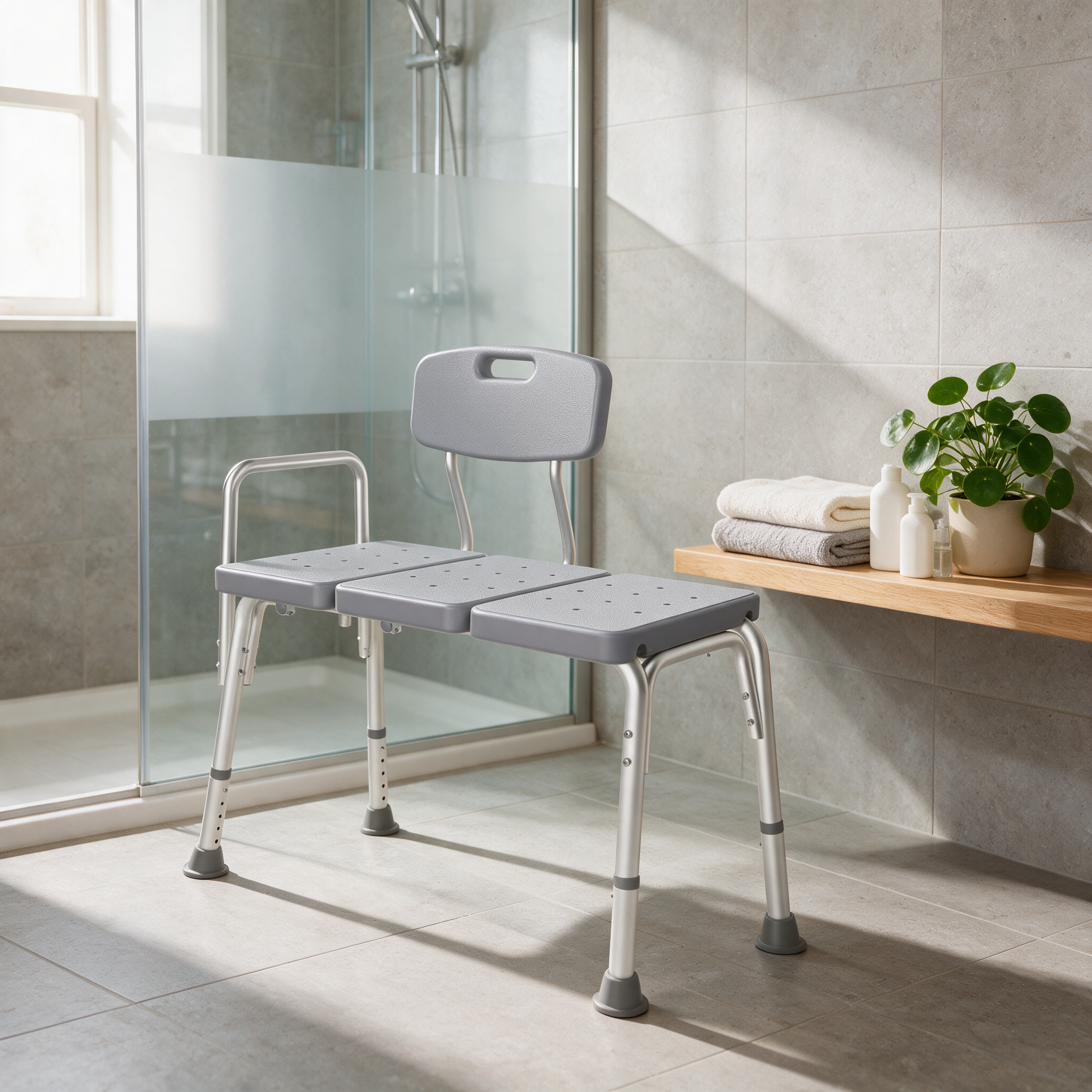DeepTita Tub Transfer Bench with Backrest & Armrest