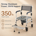 DeepTita 3-in-1 Rolling Bedside Commode Chair