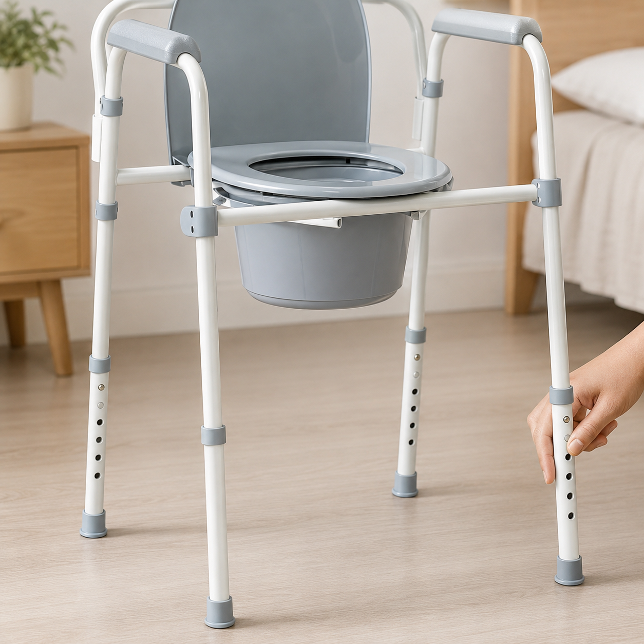 DeepTita 3-in-1 Folding Bedside Commode Chair