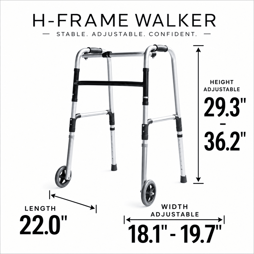 DeepTita Folding Front Wheel Walker, Home Travel, 5" Wheels, 350lb for modern home mobility, recovery, and everyday confidence