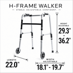 DeepTita Folding Front Wheel Walker, Home Travel, 5" Wheels, 350lb for modern home mobility, recovery, and everyday confidence