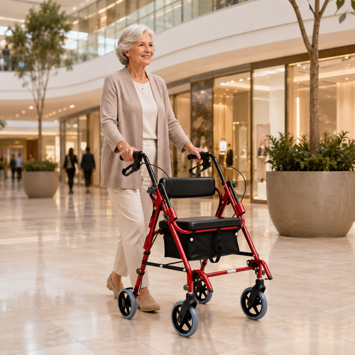 DeepTita 2-in-1 Rollator Walker & Transport Chair for Seniors, Classic Edition