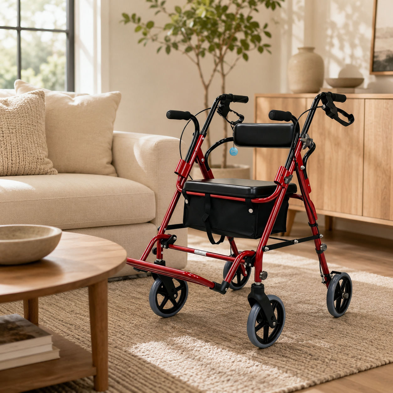 DeepTita 2-in-1 Rollator Walker & Transport Chair for Seniors, Classic Edition