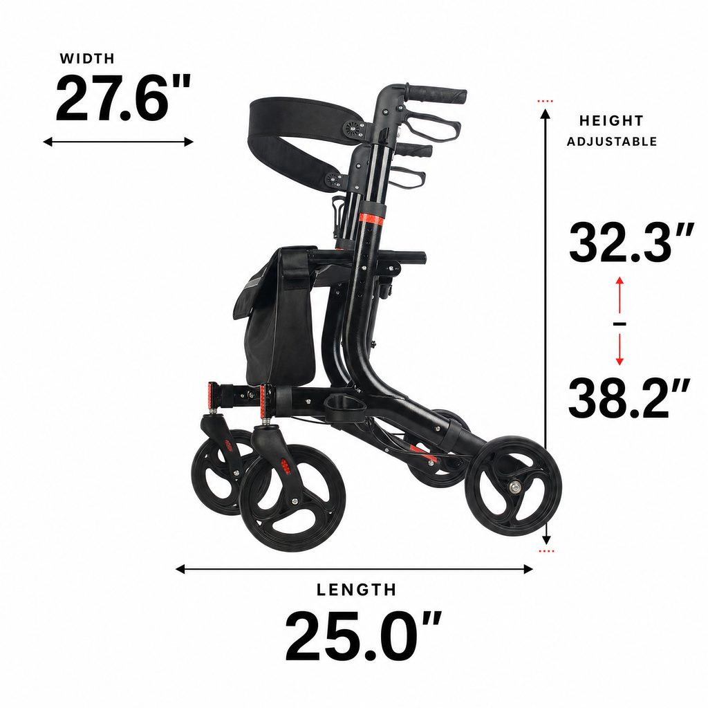 DeepTita Foldable Rollator Walker with Seat, Classic Edition