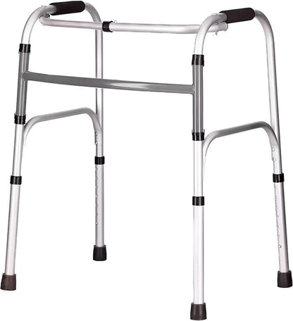 DEEPTITA | Orthopedic Fixed Walker for Adults | Orthopedic Walker for Rehabilitation | Cushioned Grips | Non-Slip | 7 Height Levels | Height Adjustment | Supports 100 kg (Gray)