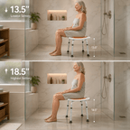 DeepTita Adjustable Shower Stool, Bath, 13.5-18.5", 300lb for modern home mobility, recovery, and everyday confidence