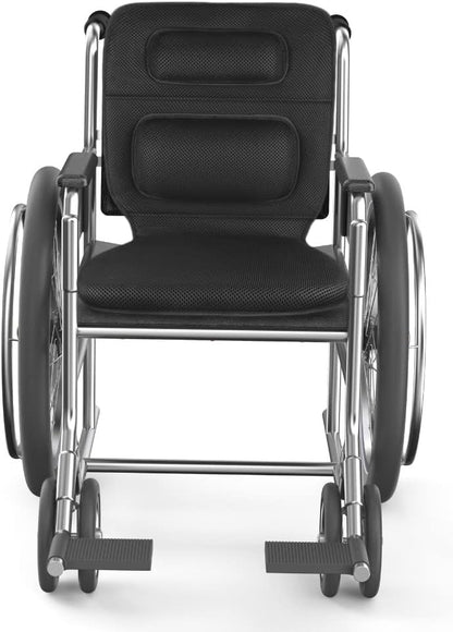 Deeptita Gel Wheelchair and Low Back Chairs Seat and Back Cushion | Orthopedic Seat Pad, Firm Back Support and Lumbar Pillow for Wheelchairs, Car, Truck, Gaming | Pressure Sore, Coccyx Pain Relief