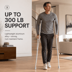 DeepTita Adjustable Underarm Crutches, Home Travel, 300lb, 1.7lb for modern home mobility, recovery, and everyday confidence