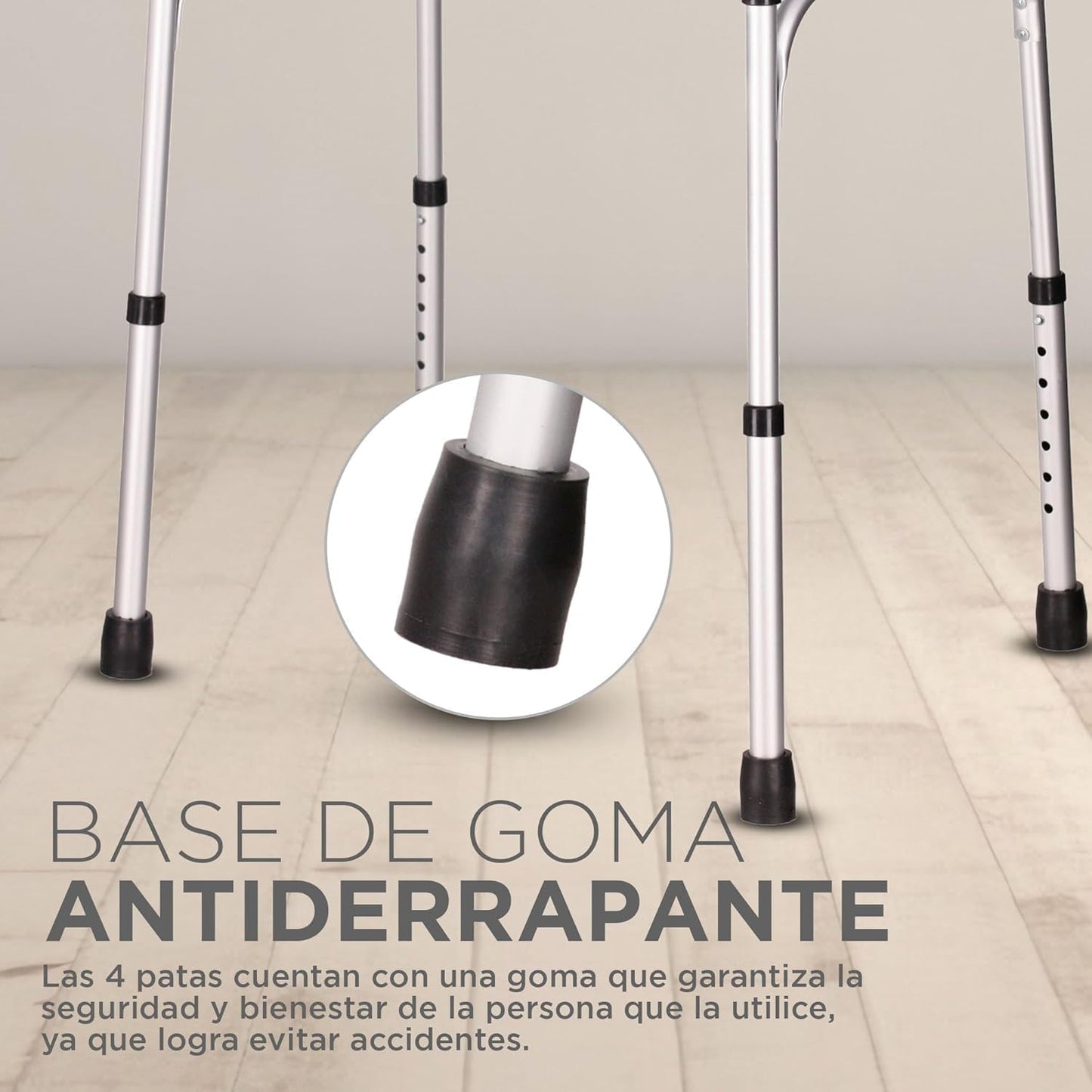 DEEPTITA | Orthopedic Fixed Walker for Adults | Orthopedic Walker for Rehabilitation | Cushioned Grips | Non-Slip | 7 Height Levels | Height Adjustment | Supports 100 kg (Gray)