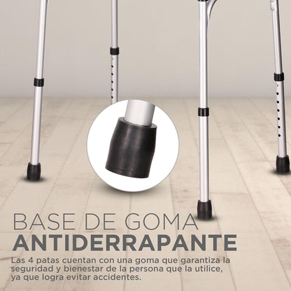 DEEPTITA | Orthopedic Fixed Walker for Adults | Orthopedic Walker for Rehabilitation | Cushioned Grips | Non-Slip | 7 Height Levels | Height Adjustment | Supports 100 kg (Gray)
