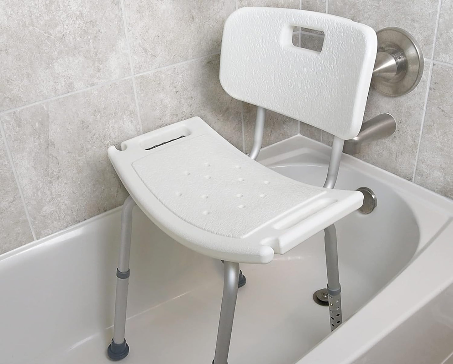 Bath Chair, Bench, Seat, Stool for Disabled, Seniors & Elderly Bathroom Transfer Inside Shower/Tub/Bathtub – 400 Lbs. Capacity, Gray