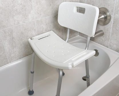 Bath Chair, Bench, Seat, Stool for Disabled, Seniors & Elderly Bathroom Transfer Inside Shower/Tub/Bathtub – 400 Lbs. Capacity, Gray