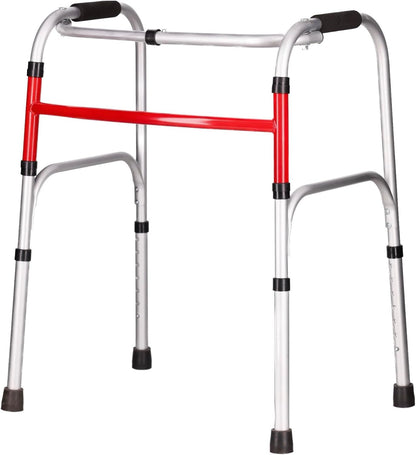 DEEPTITA | Orthopedic Fixed Walker for Adults | Orthopedic Walker for Rehabilitation | Cushioned Grips | Non-Slip | 7 Height Levels | Height Adjustment | Supports 100 kg (Gray)