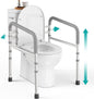 Deeeptita Toilet Safety Rails (350 Lb) - Adjustable Toilet Safety Frame & Rails, Toilet Safety Rail for Elderly Adults, Toilet Handles for Seniors, Toilet Bars for Elderly & Handicap