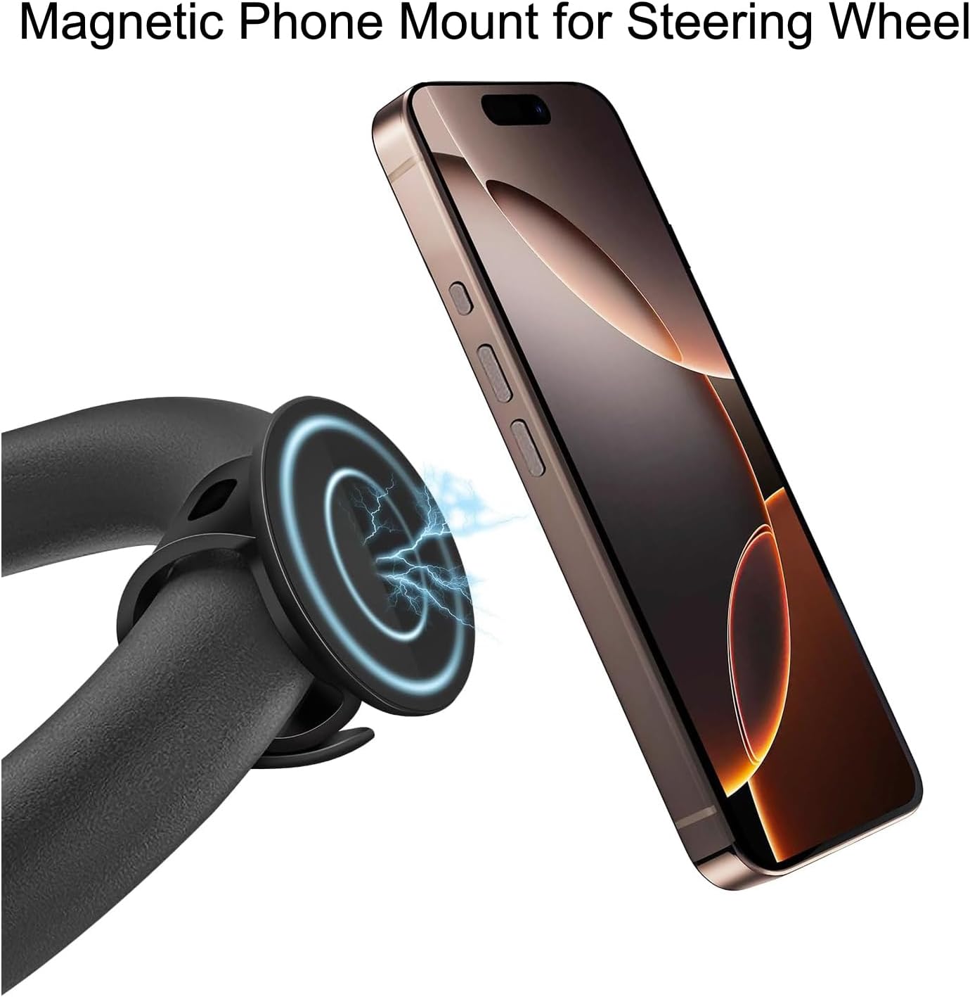 Stroller Phone Holder for Magsafe iPhone 17 16 15 14 13 12 Series Steering Wheel Phone Mount for GYM, Stroller, Wrist, Shopping & Golf Carts, Bikes, Magnetic Mount Adapter Accessories for All Phones