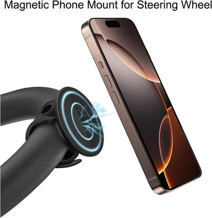 Stroller Phone Holder for Magsafe iPhone 17 16 15 14 13 12 Series Steering Wheel Phone Mount for GYM, Stroller, Wrist, Shopping & Golf Carts, Bikes, Magnetic Mount Adapter Accessories for All Phones