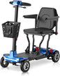 Mobility Scooter for Adults, Seniors - 37.5 lbs Ultra Lightweight Folding Mobility Scooters for Seniors Airport Approved, All Terrain 4 Wheel Motorized Scooter for Travel, 275 lbs Capacity, Blue