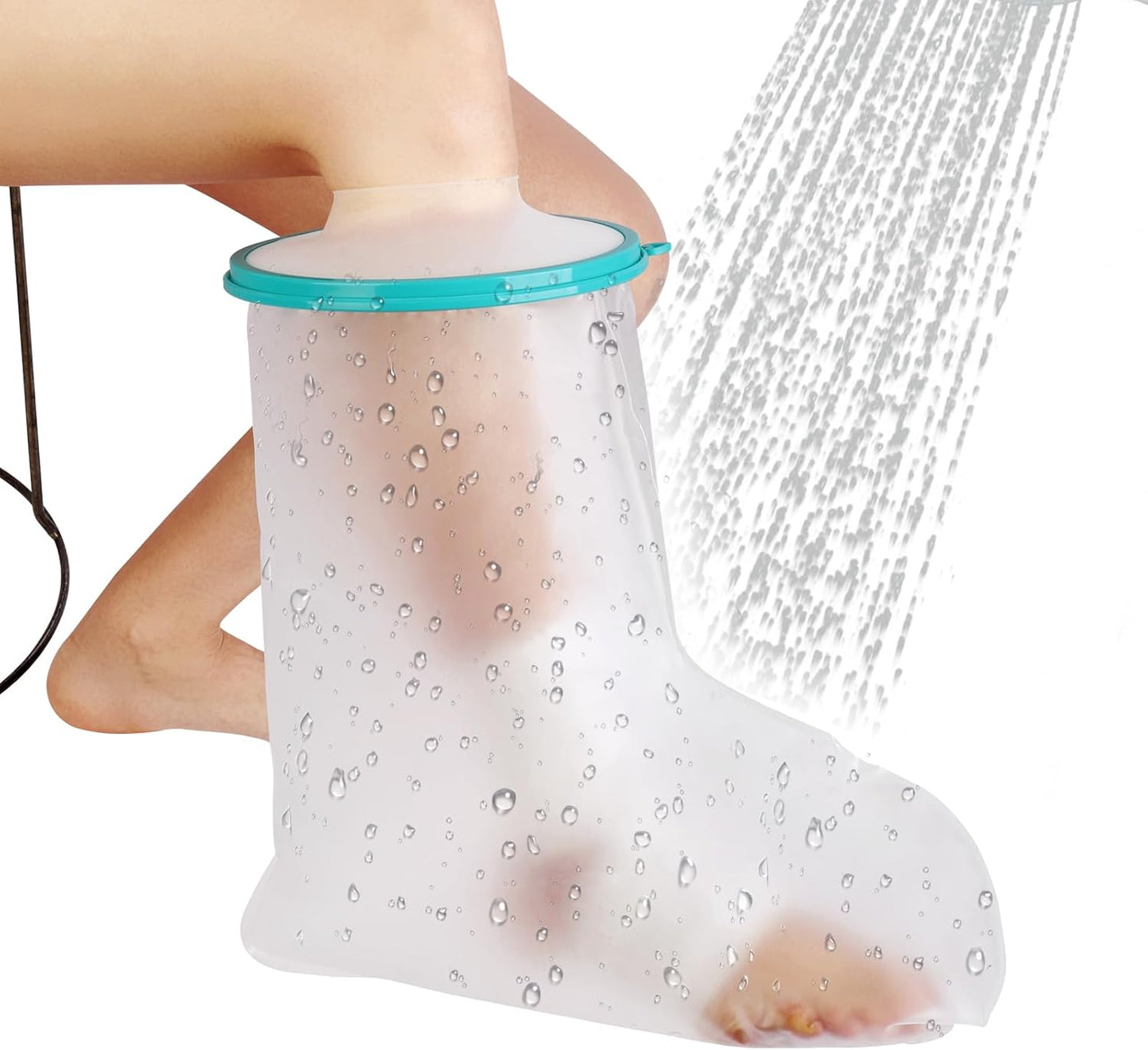 CIVJET Cast Covers for Shower Leg, Waterproof Cast Cover for Showering/Swimming, Cast Protector for Shower Leg Adult, Waterproof Shower Boots for Foot After Surgery, Knee, Ankle, Boot (Diameter-7.9")