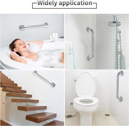 2 Pack 16 Inch Grab Bars for Bathtubs and Showers, Anti-Slip Shower Grab Bars Stainless Steel Shower Handle Toilet Handicap Elderly Senior Assist Bathroom Safety Handle