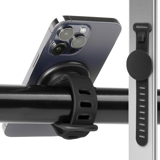 Stroller Phone Holder for Magsafe iPhone 17 16 15 14 13 12 Series Steering Wheel Phone Mount for GYM, Stroller, Wrist, Shopping & Golf Carts, Bikes, Magnetic Mount Adapter Accessories for All Phones