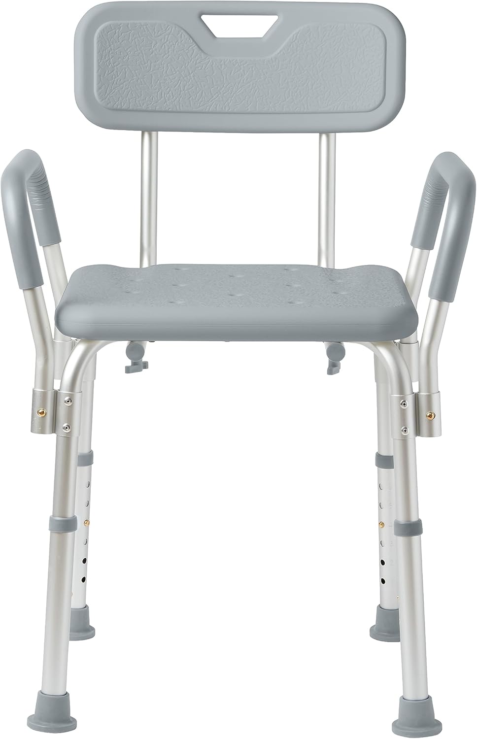 Medline Shower Chair Seat with Padded Armrests and Back, Heavy Duty Shower Stool for Bathtub, Slip Resistant Shower Seat with Adjustable Height, Shower Bench for Inside Shower with 350 lb Capacity
