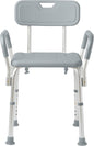 Medline Shower Chair Seat with Padded Armrests and Back, Heavy Duty Shower Stool for Bathtub, Slip Resistant Shower Seat with Adjustable Height, Shower Bench for Inside Shower with 350 lb Capacity