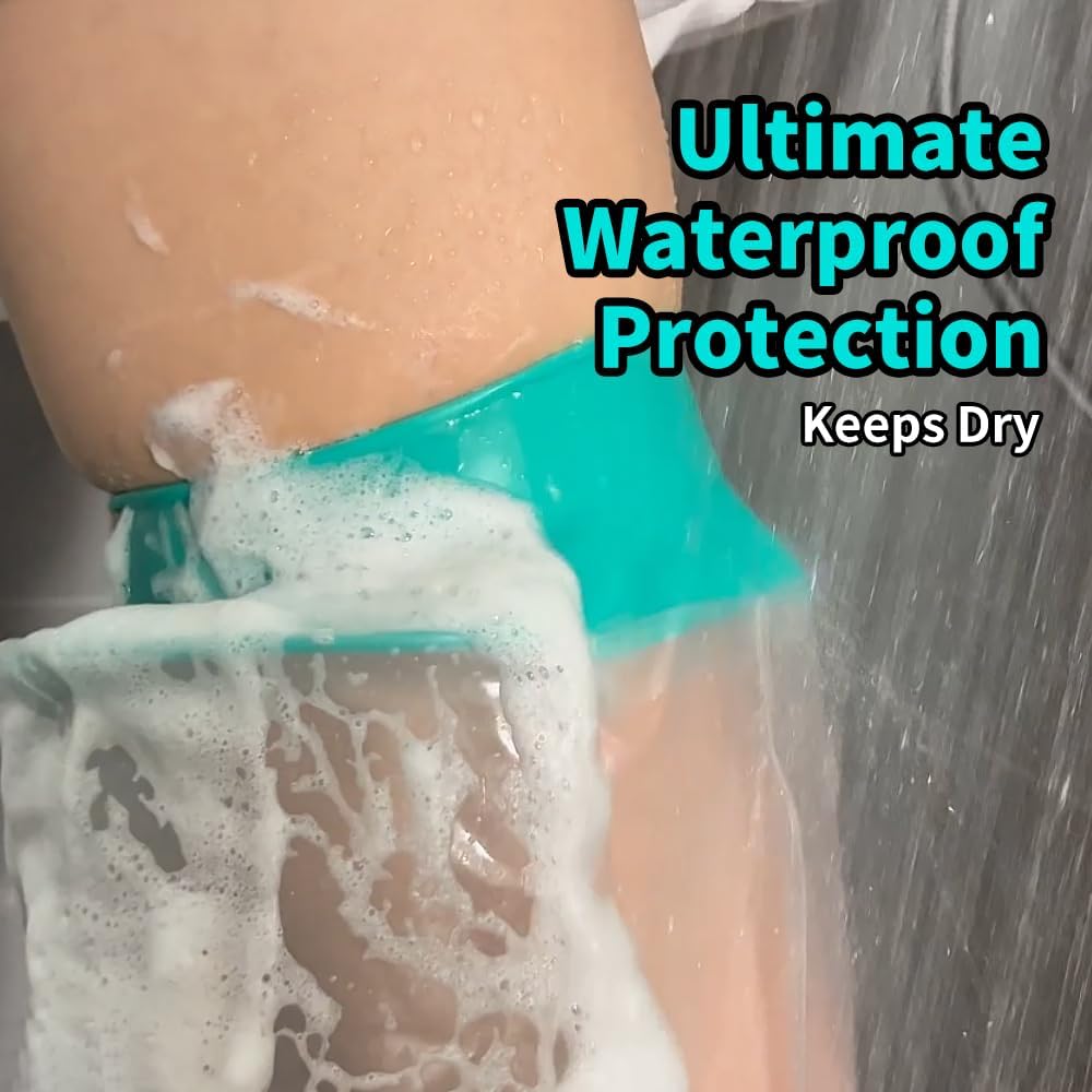 CIVJET Cast Covers for Shower Leg, Waterproof Cast Cover for Showering/Swimming, Cast Protector for Shower Leg Adult, Waterproof Shower Boots for Foot After Surgery, Knee, Ankle, Boot (Diameter-7.9")