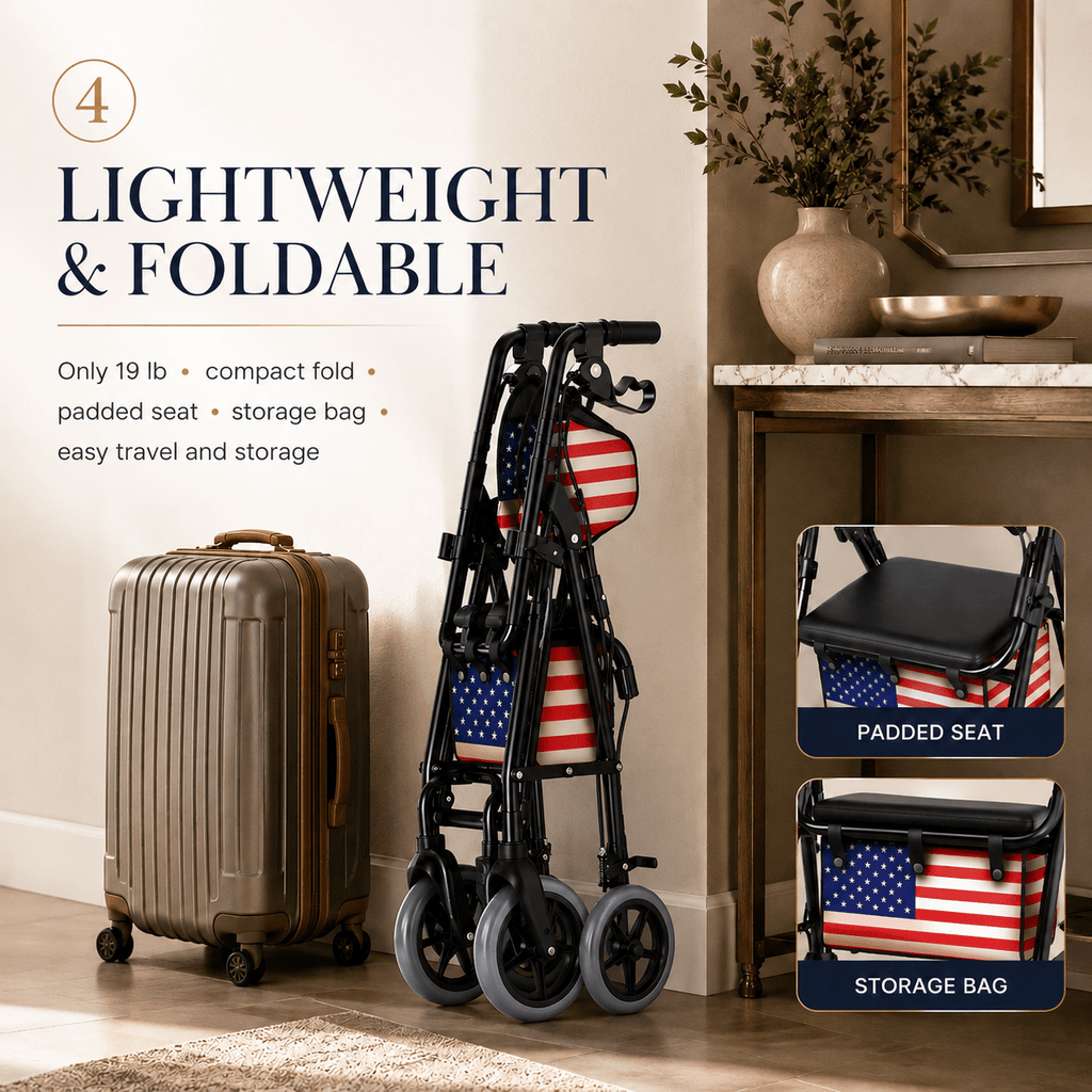 DeepTita 2-in-1 Rollator Walker & Transport Chair for Seniors for modern home mobility, recovery, and everyday confidence