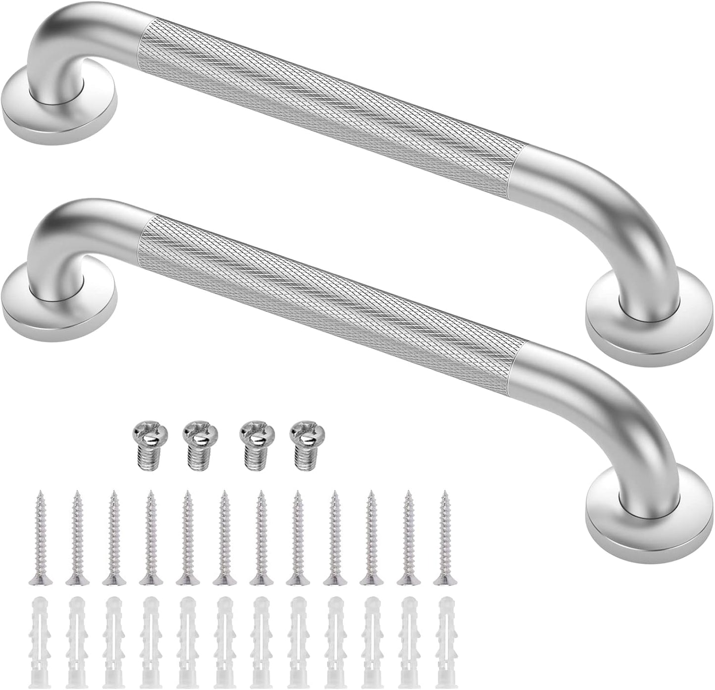 2 Pack 16 Inch Grab Bars for Bathtubs and Showers, Anti-Slip Shower Grab Bars Stainless Steel Shower Handle Toilet Handicap Elderly Senior Assist Bathroom Safety Handle