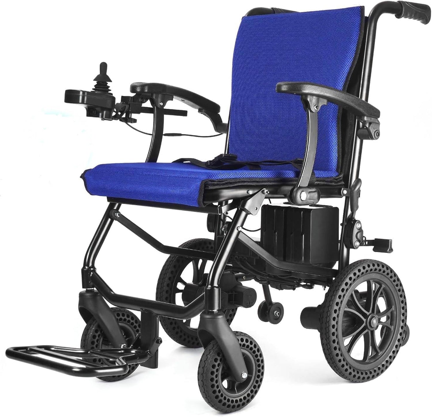DEEPTITA Electric Wheelchairs for Adults, Lightweight Foldable Motorized Wheelchair with Removable Battery, Liftable Armrest, Airline Approved (30 Lbs, Grey)