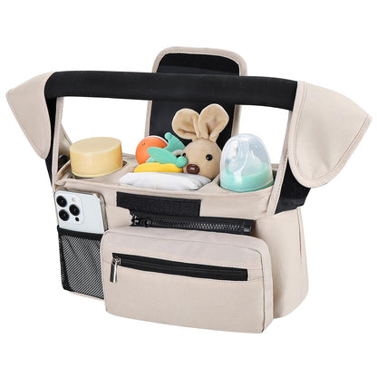Accmor Universal Stroller Organizer with Insulated Cup Holder, Detachable Phone Bag and Shoulder Strap, Stroller Bag Caddy Organizer Fits for Uppababy, Baby Jogger, Britax Strollers