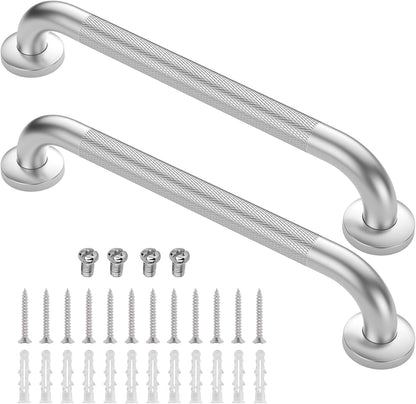 2 Pack 16 Inch Grab Bars for Bathtubs and Showers, Anti-Slip Shower Grab Bars Stainless Steel Shower Handle Toilet Handicap Elderly Senior Assist Bathroom Safety Handle