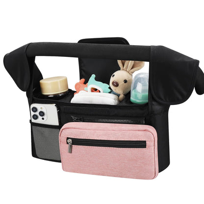Accmor Universal Stroller Organizer with Insulated Cup Holder, Detachable Phone Bag and Shoulder Strap, Stroller Bag Caddy Organizer Fits for Uppababy, Baby Jogger, Britax Strollers