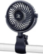 liuliuby Baby Stroller Fan with Clip | Clip On Fan for Baby Car Seat | Portable & Rechargeable with Durable Clamp | Stroller Accessories | Small Cooling USB Chargeable Battery (Jet Black)