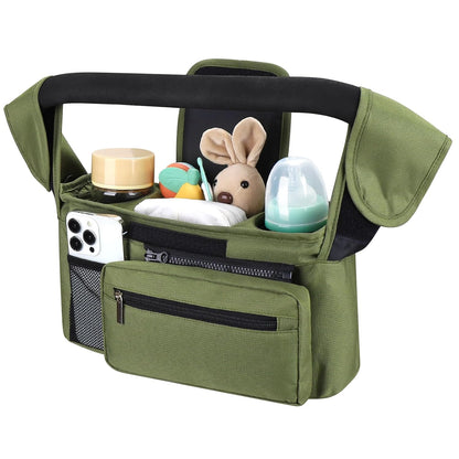Accmor Universal Stroller Organizer with Insulated Cup Holder, Detachable Phone Bag and Shoulder Strap, Stroller Bag Caddy Organizer Fits for Uppababy, Baby Jogger, Britax Strollers