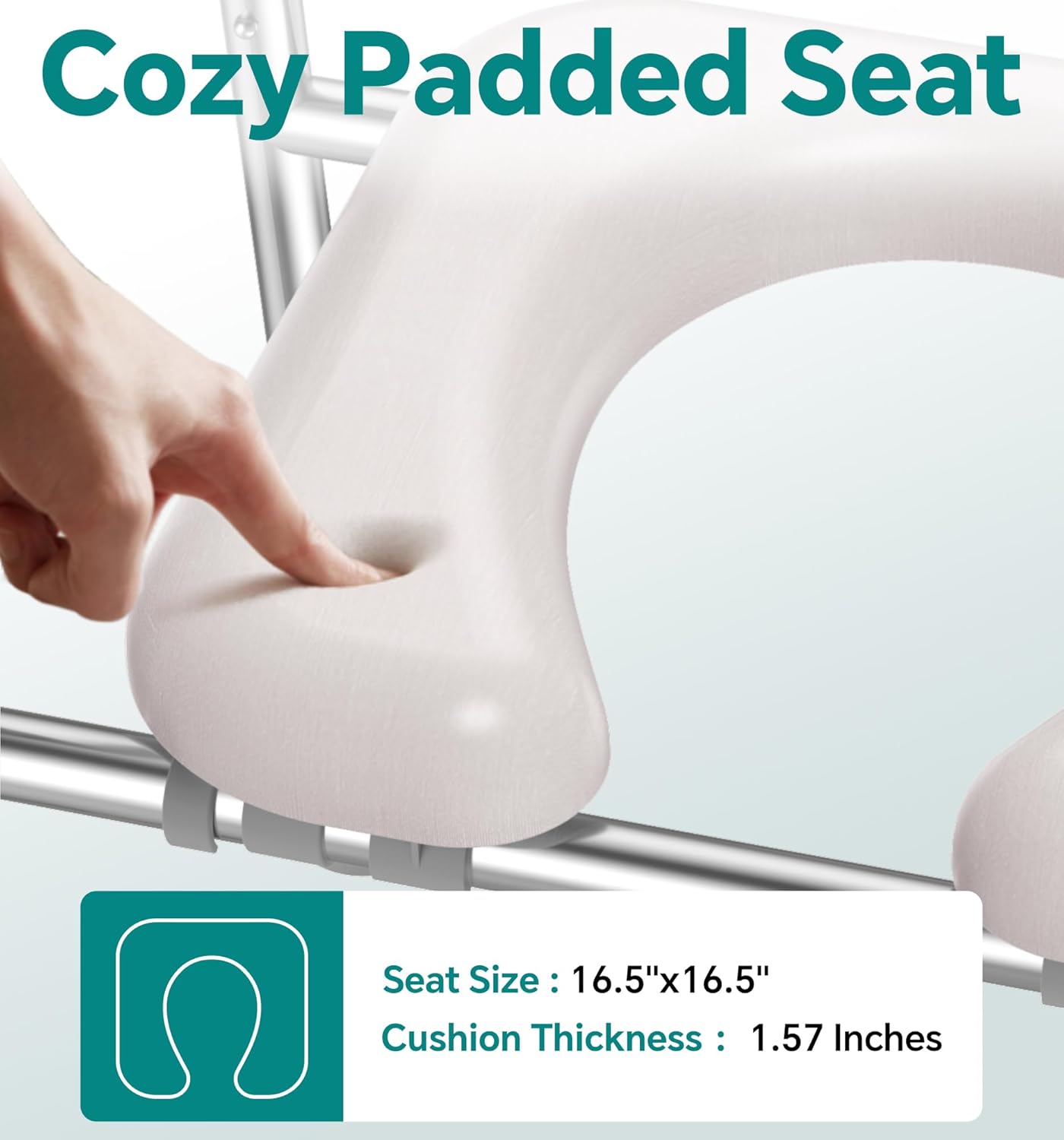 Deeptita Toilet Seat Risers for Seniors, Raised Toilet Seat with Handles, Adjustable Height & Width, Cozy Padded 400lb Elevated Toilet Seat, Fits Any Toilet