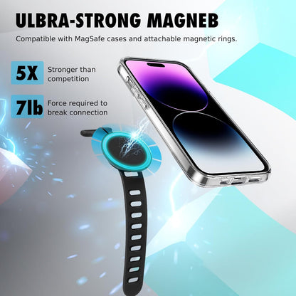 Stroller Phone Holder for Magsafe iPhone 17 16 15 14 13 12 Series Steering Wheel Phone Mount for GYM, Stroller, Wrist, Shopping & Golf Carts, Bikes, Magnetic Mount Adapter Accessories for All Phones
