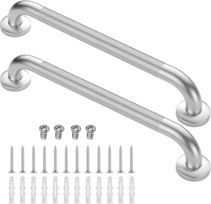 2 Pack 16 Inch Grab Bars for Bathtubs and Showers, Anti-Slip Shower Grab Bars Stainless Steel Shower Handle Toilet Handicap Elderly Senior Assist Bathroom Safety Handle