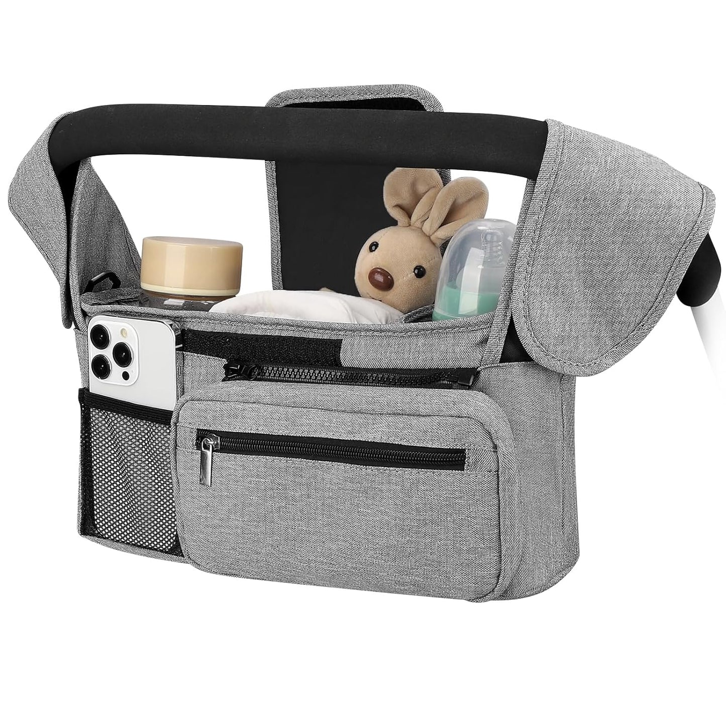 Accmor Universal Stroller Organizer with Insulated Cup Holder, Detachable Phone Bag and Shoulder Strap, Stroller Bag Caddy Organizer Fits for Uppababy, Baby Jogger, Britax Strollers