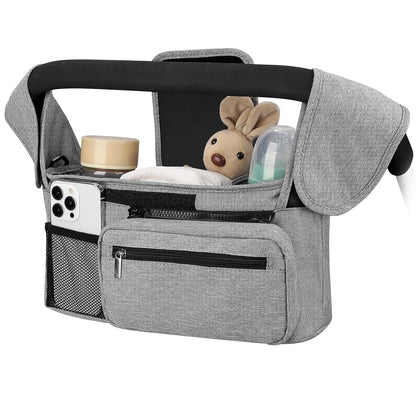 Accmor Universal Stroller Organizer with Insulated Cup Holder, Detachable Phone Bag and Shoulder Strap, Stroller Bag Caddy Organizer Fits for Uppababy, Baby Jogger, Britax Strollers