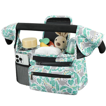 Accmor Universal Stroller Organizer with Insulated Cup Holder, Detachable Phone Bag and Shoulder Strap, Stroller Bag Caddy Organizer Fits for Uppababy, Baby Jogger, Britax Strollers