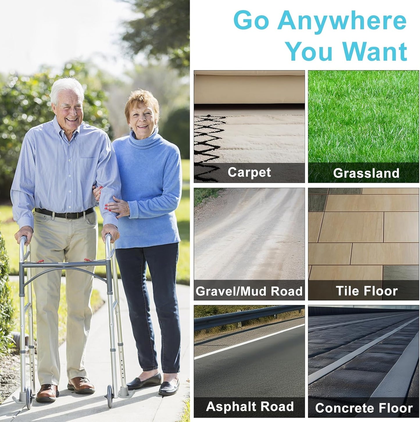 DEEPTITA 4 Pack Walker Skis Glides for Folding Walkers, Essentials Universal Walker Accessories for Seniors, Mobility Aid Accessory for Seniors