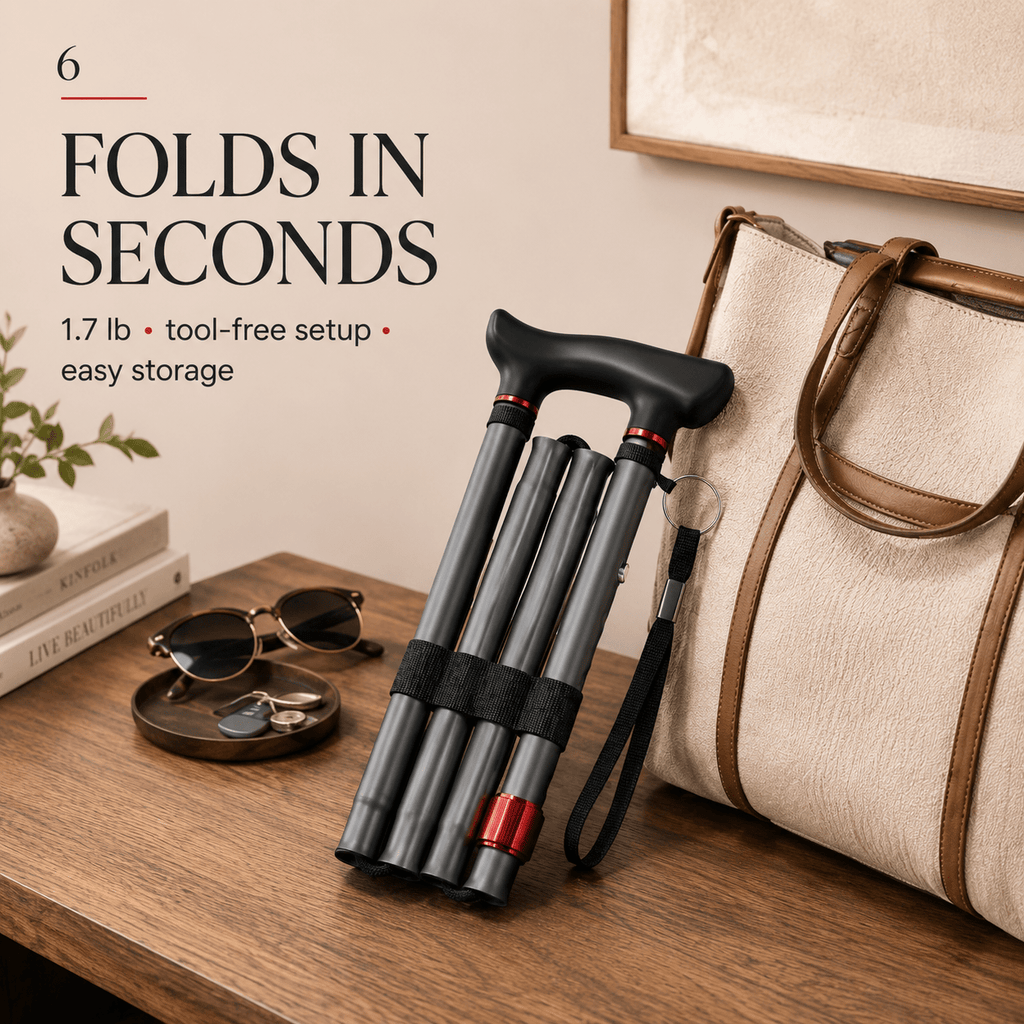 DeepTita Foldable Walking Cane ，Home Travel,33-37" for modern home mobility, recovery, and everyday confidence