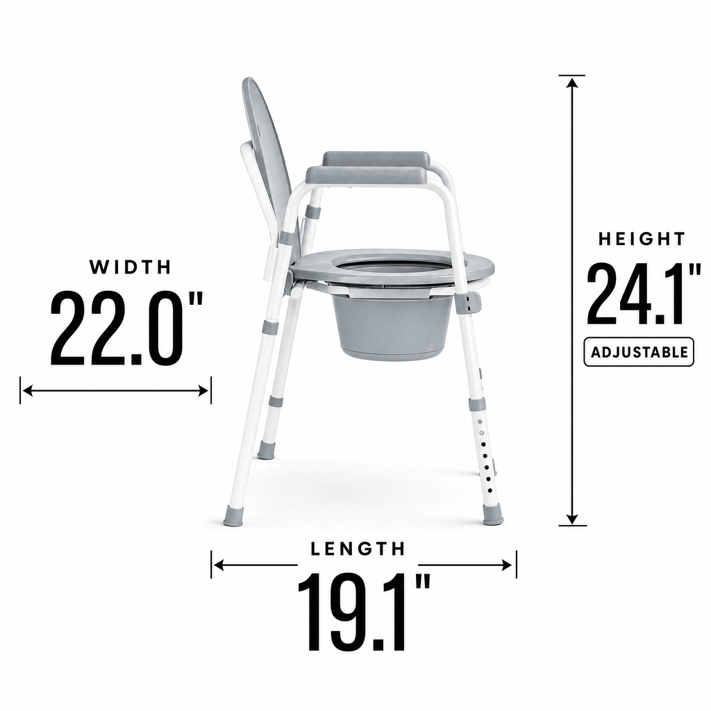 DeepTita 3-in-1 Bedside Commode Chair, Home Bath, 7.5qt for modern home mobility, recovery, and everyday confidence