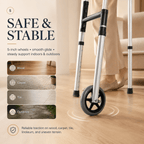 DeepTita Folding Front Wheel Walker, Home Travel, 5" Wheels, 350lb for modern home mobility, recovery, and everyday confidence