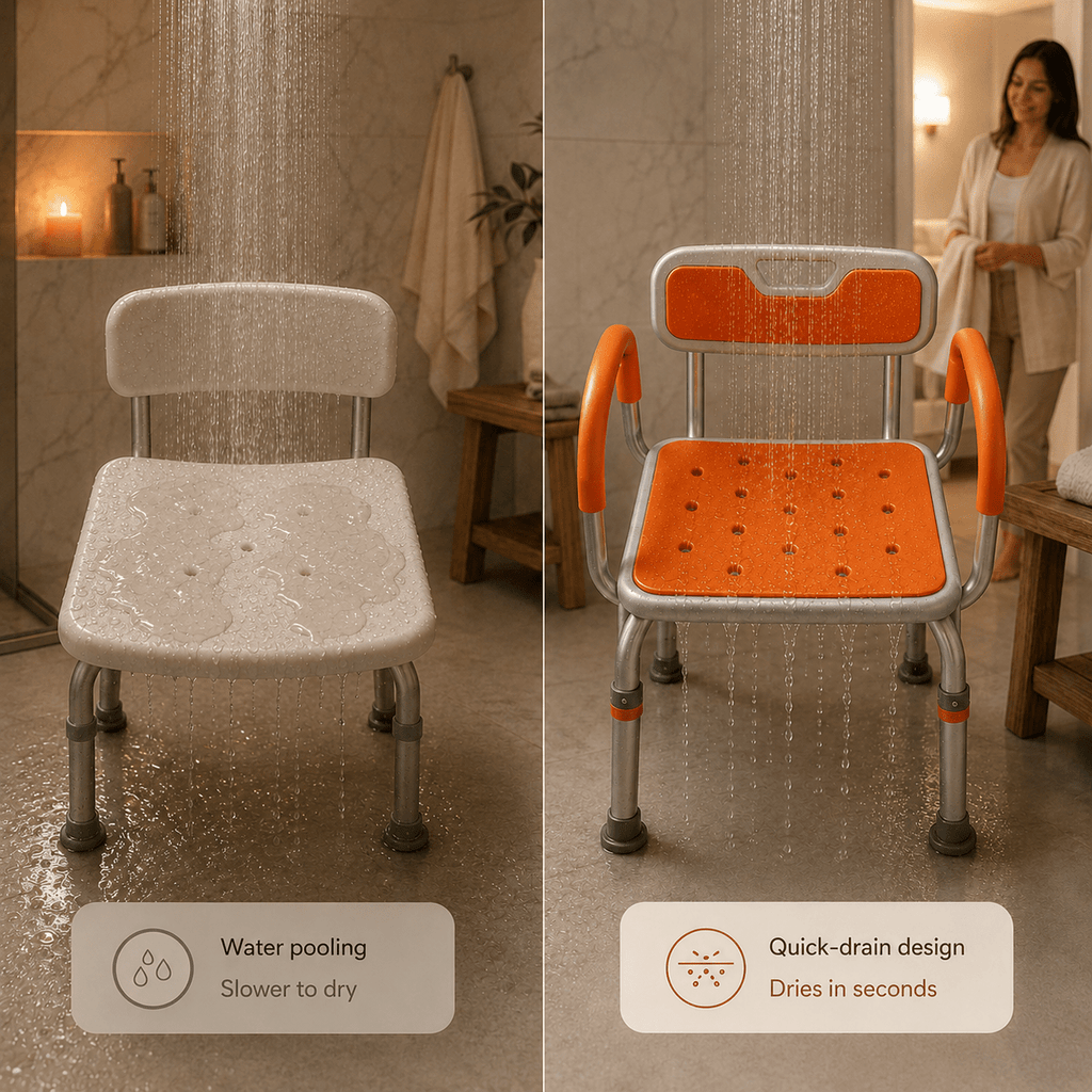 DeepTita Shower Chair with Arms, Bath, 28-33", 240lb for modern home mobility, recovery, and everyday confidence