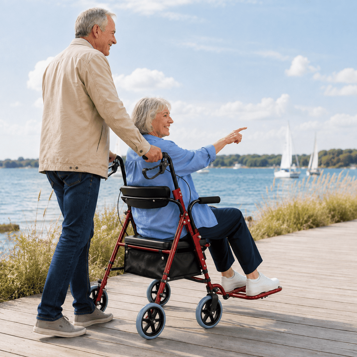 DeepTita 2-in-1 Rollator Transport Chair R5 for modern home mobility, recovery, and everyday confidence